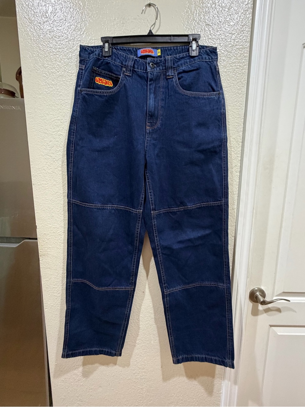 Empyre Men's Navy Straight-Leg 5 pocket skater loose dark wash Jeans Size 32